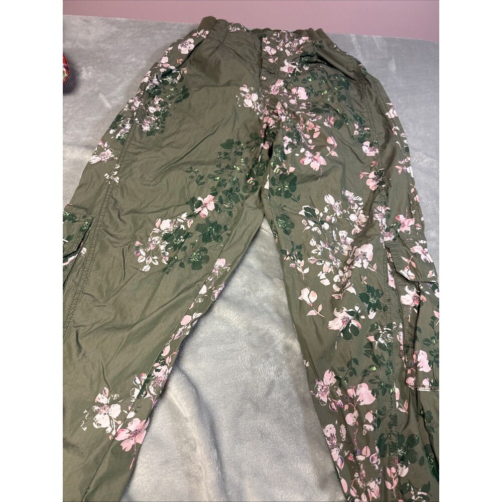 Free People Olive Green Floral Straight Leg Pants